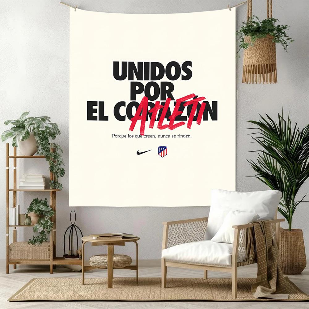 Atletico Madrid Wall Decor Tapestry Art For Pet Memorial Birthdaywedding Party Backdrop Family Gift