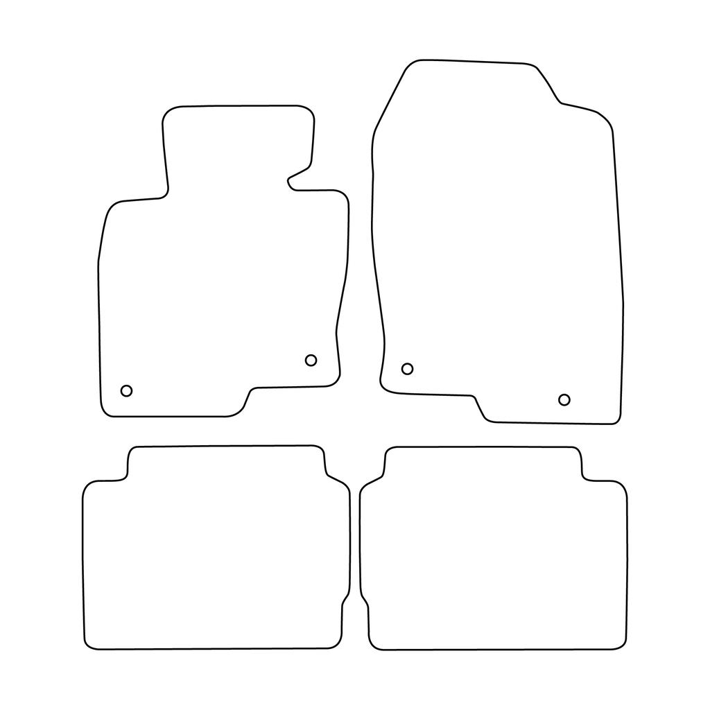 [Blm]Ma027 Black - Set Of Velour Floor Mats Suitable For Mazda Cx-5 Ii 2017- - Black Trim