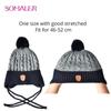 SOMALER Winter Baby Hat Real Fox Fur Pom Hat Knitted Boy Cap Cotton Earmuff Hat WarmThick Kid Beanie