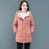 Plus Size  Winter Casual Hooded Jacket Parkas for Women Warm Letter Print Long Female Coat Zipper Outerwear