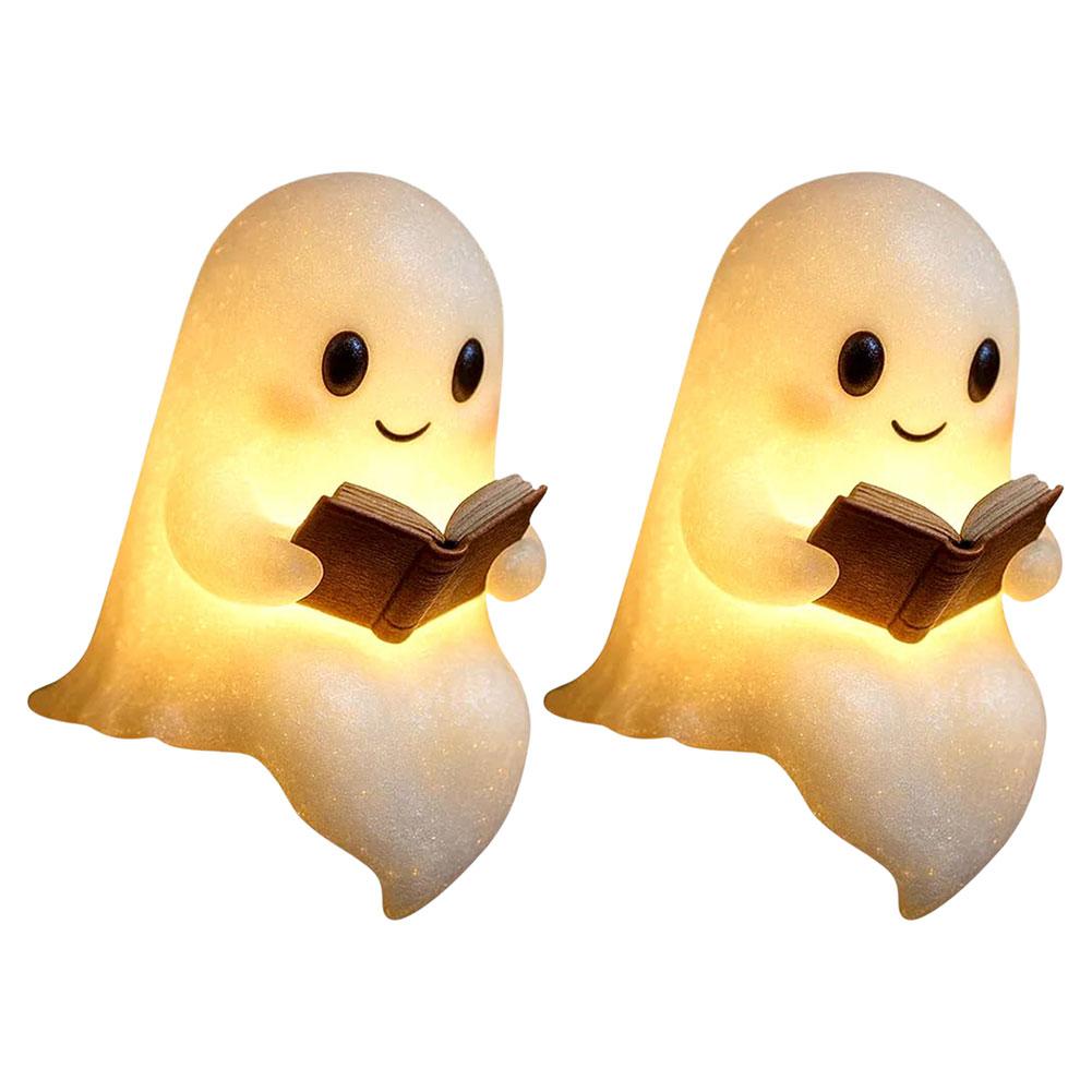 Cute Ghost Reading Lamp Halloween Ghost Night Light Spooky Table Lamp Desk Light Halloween Decor for Bedroom Study Room Readers