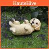 Golden Cute Simulated Retriever Model Resin Handicrafts For Office Desk Decor