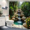 Rainforest Waterfall Shower Curtain - Multi-Style Bath Decor, Perfect for Those Who Love Nature-Inspired and Practical Designs