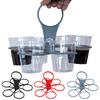 6-Cup Foldable Coffee Carriers Portable Drink Holder Tray with Handle Universal Cup Holder for Parties Camping Beverages