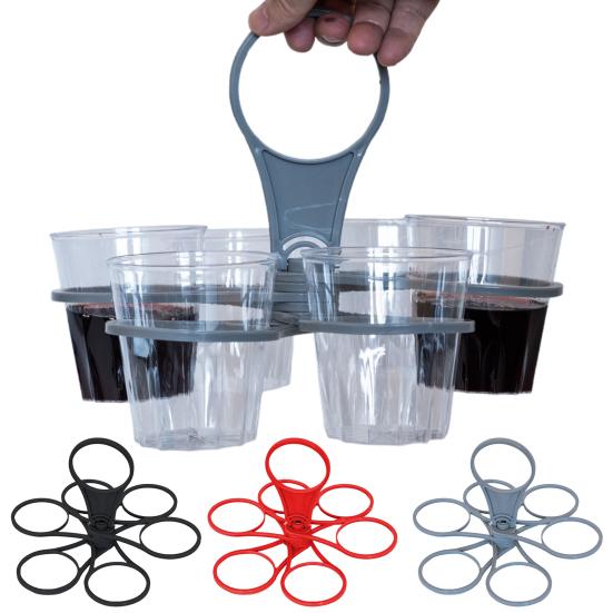 6-Cup Foldable Coffee Carriers Portable Drink Holder Tray with Handle Universal Cup Holder for Parties Camping Beverages