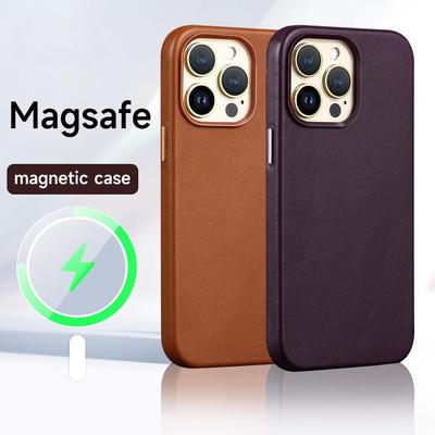 Магнитный кожаный чехол для iPhone 15 14 13 Pro Max 13 mini Magsafe, чехол для iPhone 12 Pro Max, чехол для беспроводной зарядки, полная защита