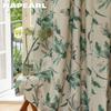 1PC 70-80% Light Blocking Pastoral Style Green Plant Printed Blackout Curtain For Bedroom Living Room Home Decor