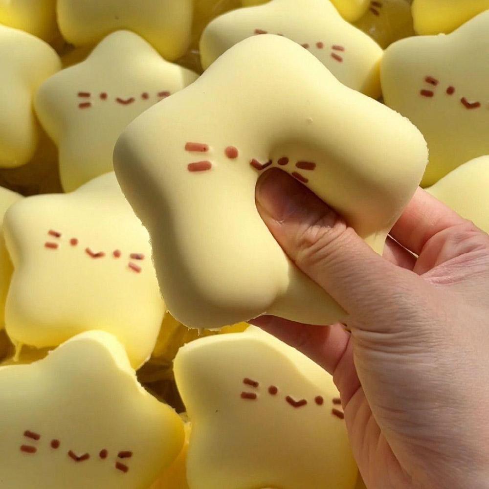 Lucky Star Puffy Squishy Stress Relief Slow Rising Squeeze Fidget Toys Squeeze Taba Squishy For Kids Adult Birthday Party Gift