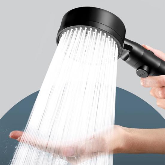 1 Set Shower Head 8 Spray Mode High-Pressure Handheld Shower Head with Silicone Nozzles for Home Bathroom