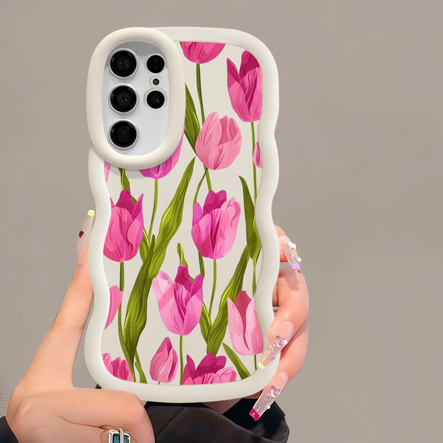 Простой цветочный чехол для Samsung Galaxy A26 S23 Plus S21 A25 S20 FE S24 S22 Ultra S25 Мягкая крышка для телефона A54 A36 A34 A24 A35 A55