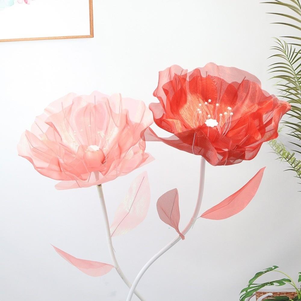 Simulation Hollow Silk Flower Shimmering Effect Large Decorative Flower Stage Decoration