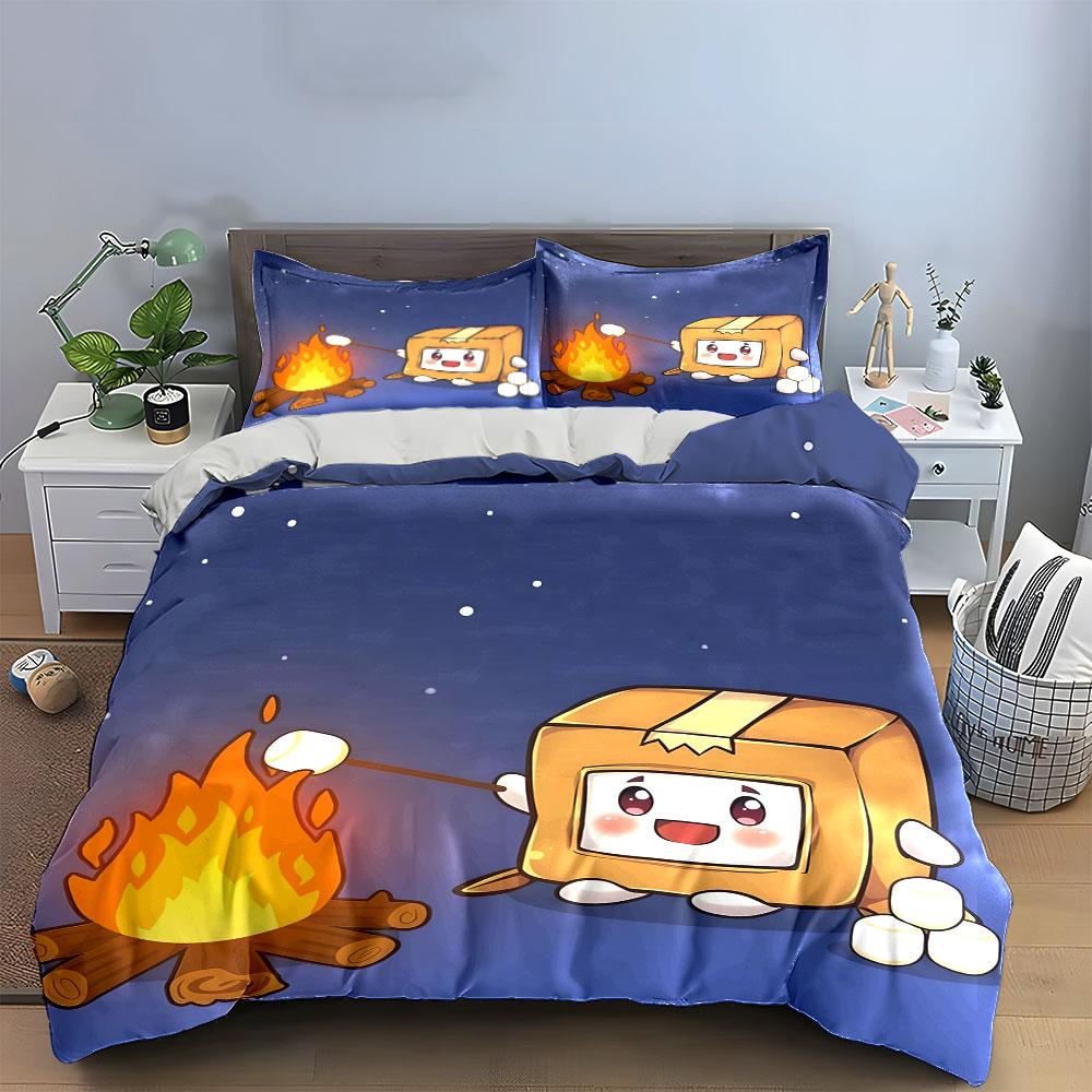 Cartoon Campfire Bedding Set Bedding Duvet Cover Set Duvet Cover Pillowcases (1 * Duvet Cover 2 * Pillowcases, without duvet insert)
