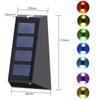 Декоративная Солнечная настенная лампа Светодиодные солнечные фонари RGB Смена цвета Водонепроницаемая настенная лампа Солнечное освещение для дорожки Забора Лестницы