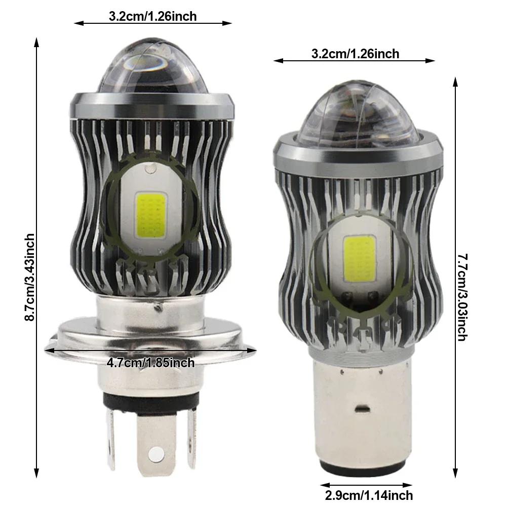 H4/BA20D/H6 Мотоциклетная светодиодная фара Проекторная линза Сверхяркая 3500 лм Светодиодная COB Противотуманная фара Квадроцикл Скутер Фара-прожектор для вождения