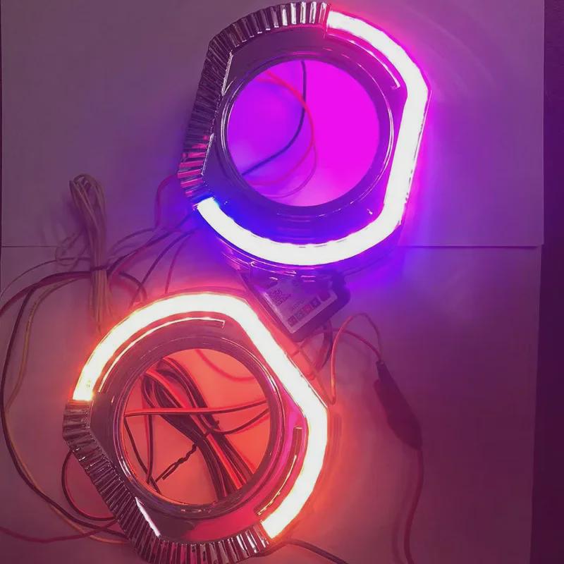 Спортивная версия 2,5/3 дюйма с двумя линзами LED Angel Eye Cover для автомобильных фар