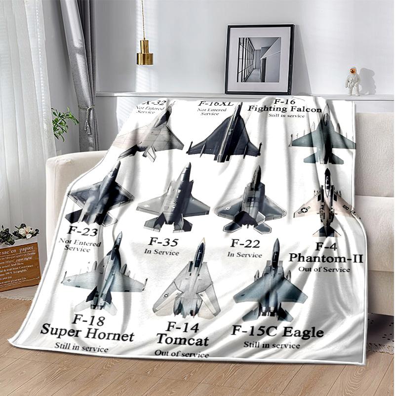 Aircraft Flannel Blanket Soft Warm All-Season Throw, Design for Camping, Car Travel, Hiking Sofa, Bed, Office Perfect Gift for Parties