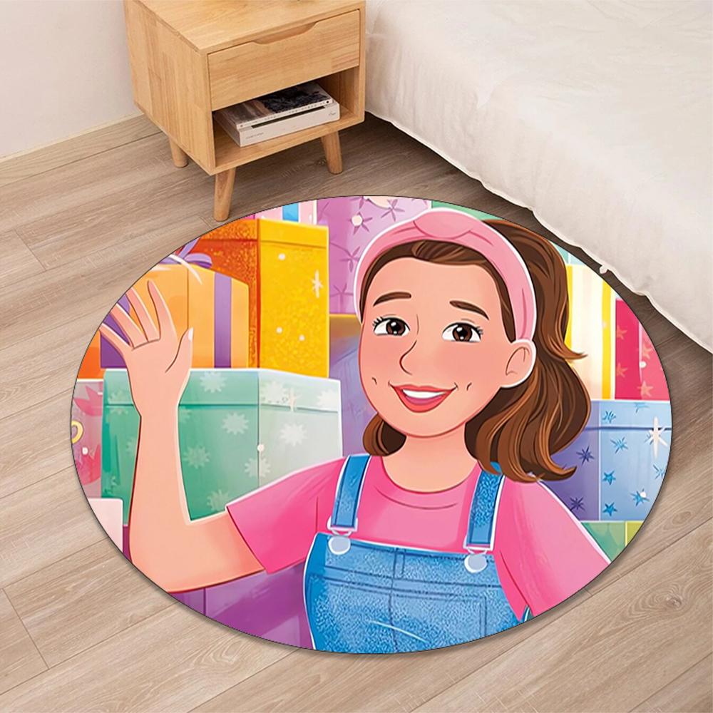 Ms. Rachel Printed Round Rug Carpet Chair Rug Area Rug Entryway Doormats,for Office Chair Living Room Bedroom Kitchen Room.