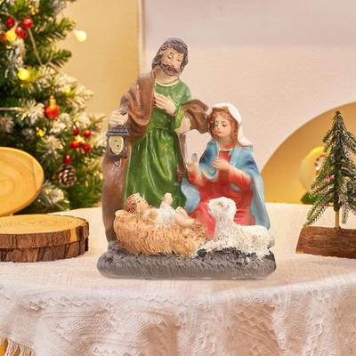 Коллекция фигурок Рождественского вертепа Святое семейство Рукоделие Сделай сам Фигурка Декор Рождество Иисуса