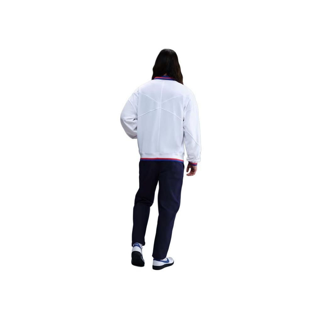 Nike Куртка мужская свободного кроя на молнии с длинным рукавом и полосатой отделкой Белая FZ9389-100