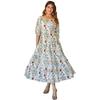 Women's Rayon Floral Printed Tiered Style Maxi Dress Top Tunic Party Wear Kurta VF-504