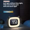 Kids LED Alarm Clock Night Light Stepless Dimming Cute Cat Ear Digital Clock Bedroom Bedside Electronic Desktop Clock Music Wake Up Children