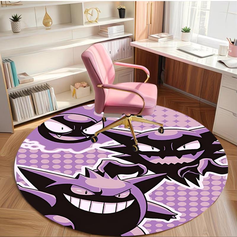 Gengar Print Round Rug, Washable Floor Carpet, For Entryway Dorm Laundry Room Office Study, Home Decor Birthday Christmas Gift