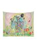 Boho Skeleton Floral Tapestry Trippy Butterfly Moon Print Polyester Wall Hanging Pastel Gothic Themed Home Decor for Living Ro