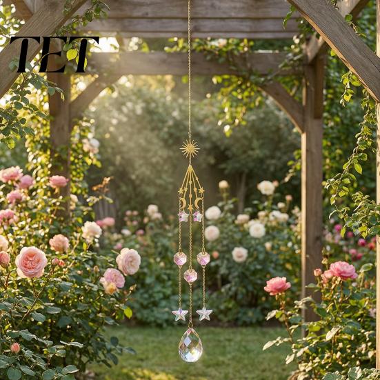 Sophisticated Balcony Decor Crystal Suncatcher, Rainbow Maker Prism Hanging Wind Chime, Pendant Decorative Window Suncatcher for Window, Balcony,