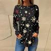Tee Shirts For Women Fall Casual Long Sleeve Shirts Sweatshirt Vintage Graphic Printing Top Pullover Christmas