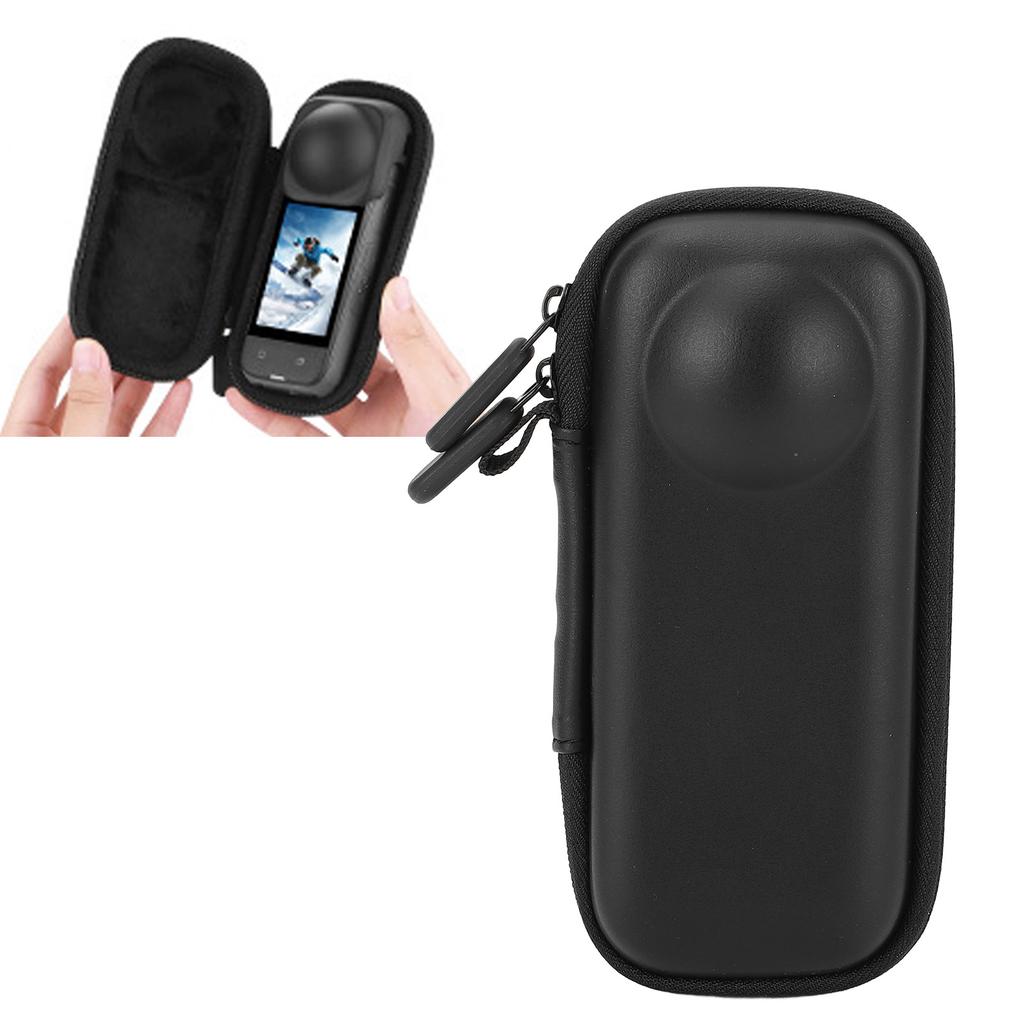 Action Camera Carrying Case Waterproof PU Leather Protective Sports Camera Storage Bag with Clip for