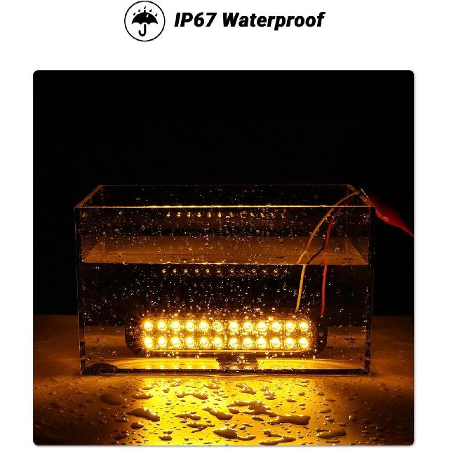 7.5 Inch Aluminum Housing Amber 24LEDs Trailer Side Marker Turn Signal Light Surface Mount Clearance Lights Of Truck Motorcycle Tractor RV Pickup,