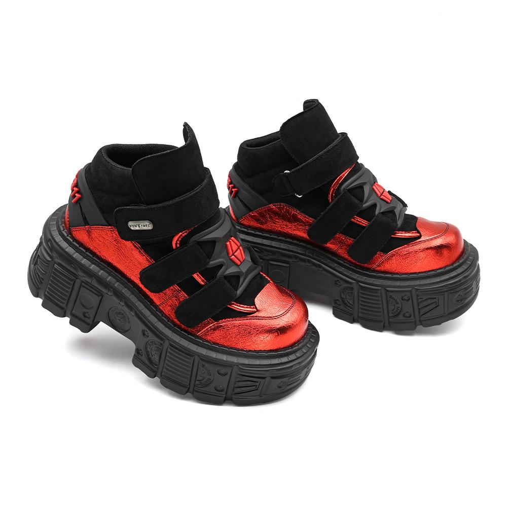 Summer Punk Platform Boots Chunky Tank Sole Women Shoes Unisex High Top Goth Boots