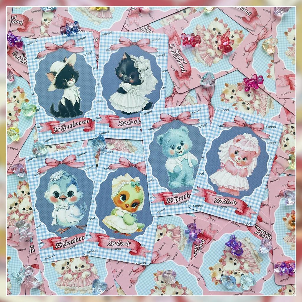 [Officially Imported, Limited Quantity] Sweet Lenormand Lenormand Cards, 46-Piece Set [Includes Drawstring Pouch] | 56 X 87mm Black Cardstock