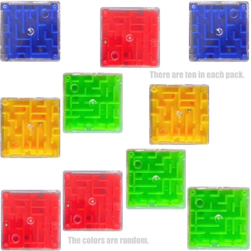 10PCS 3D Labyrinths Cubes Set Cognitive Training Maze Puzzle Toy Portable Travel Friendly Bead Maze Toy Safe For Children