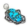 Подвеска из серебра 925 пробы с драгоценными камнями цвета голубой бирюзы и меди 2,40 дюйма H3r49