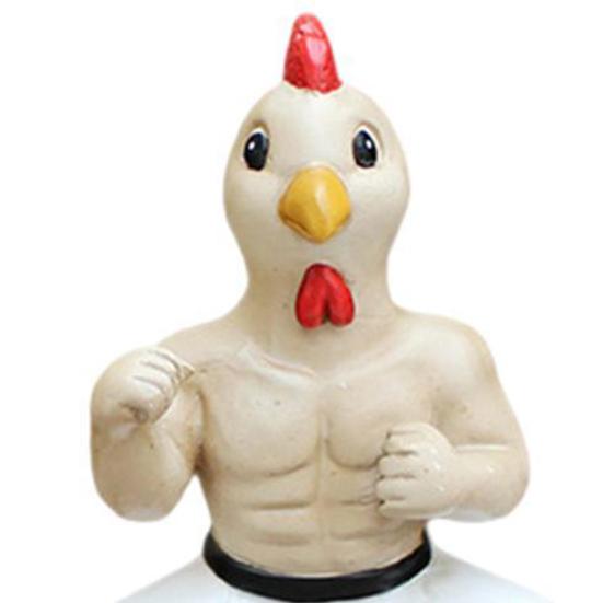 2 шт. фигурка цыпленка кунг-фу, смоляная фигурка бойца цыпленка, мультяшная скульптура животного для домашнего офиса, внутреннего и наружного украшения сада, орнамент