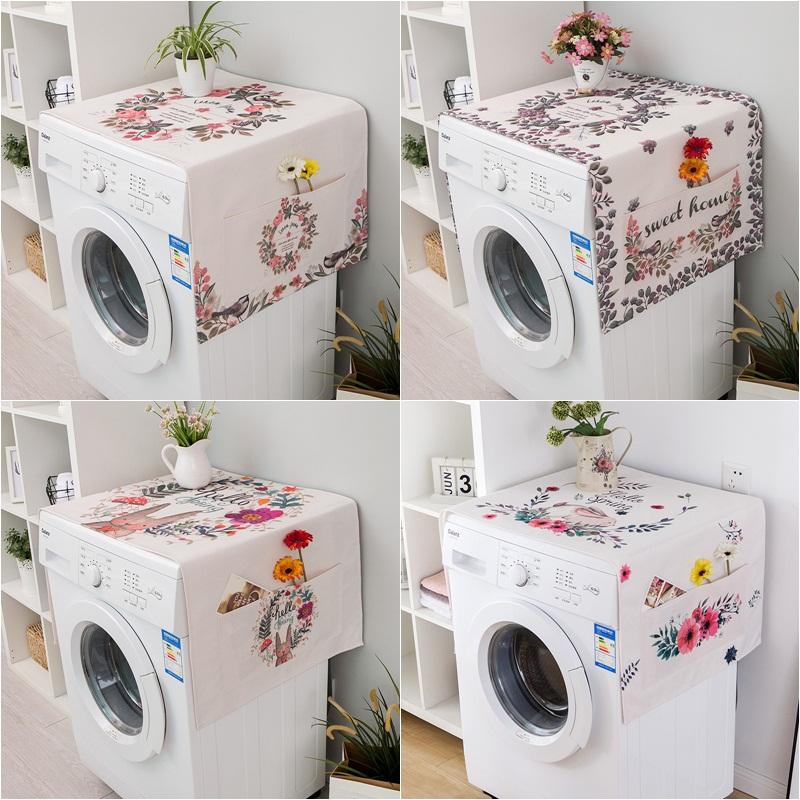 Waterproof Washing Machine Cover Wasmachine Hoes Dustproof Refrigerator Dust Covers Microwave Cover Side Pocket Furniture Cloth