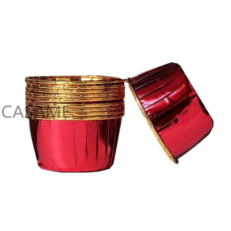 50 шт./упак. золотая фольга, серебряная, для кексов, обертки для тортов, противень, чехол для выпечки, бумажные стаканчики для торта, кондитерские инструменты, праздничные принадлежности