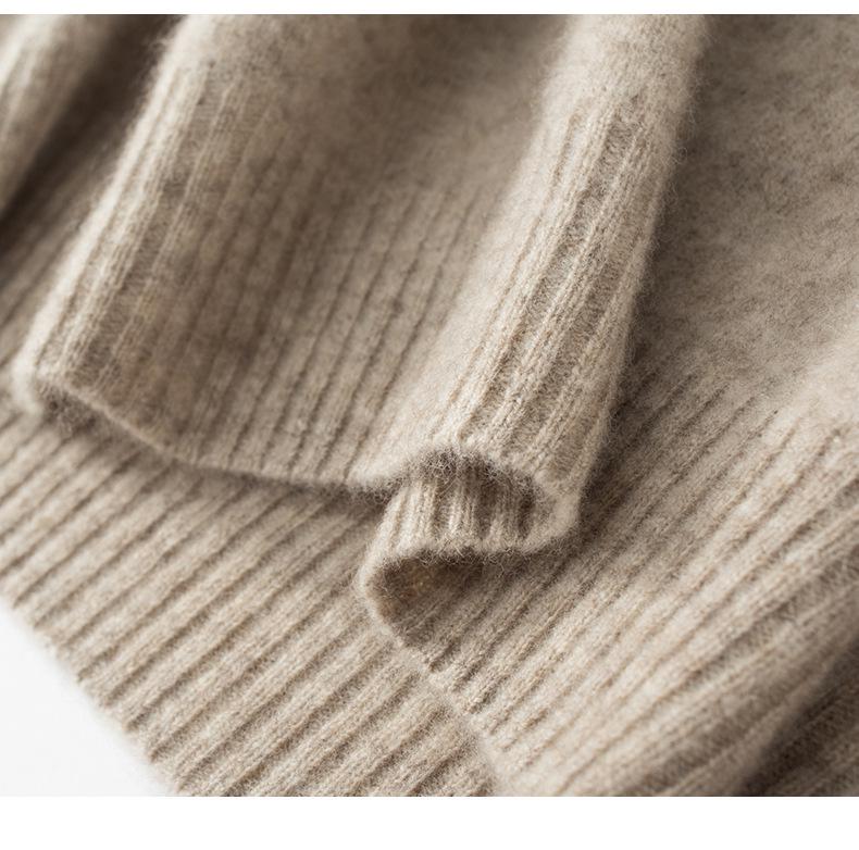 Men's Cashmere Roll Neck Sweater: Business Casual, Solid Color, Long Sleeve Knitwear for Autumn and Winter.