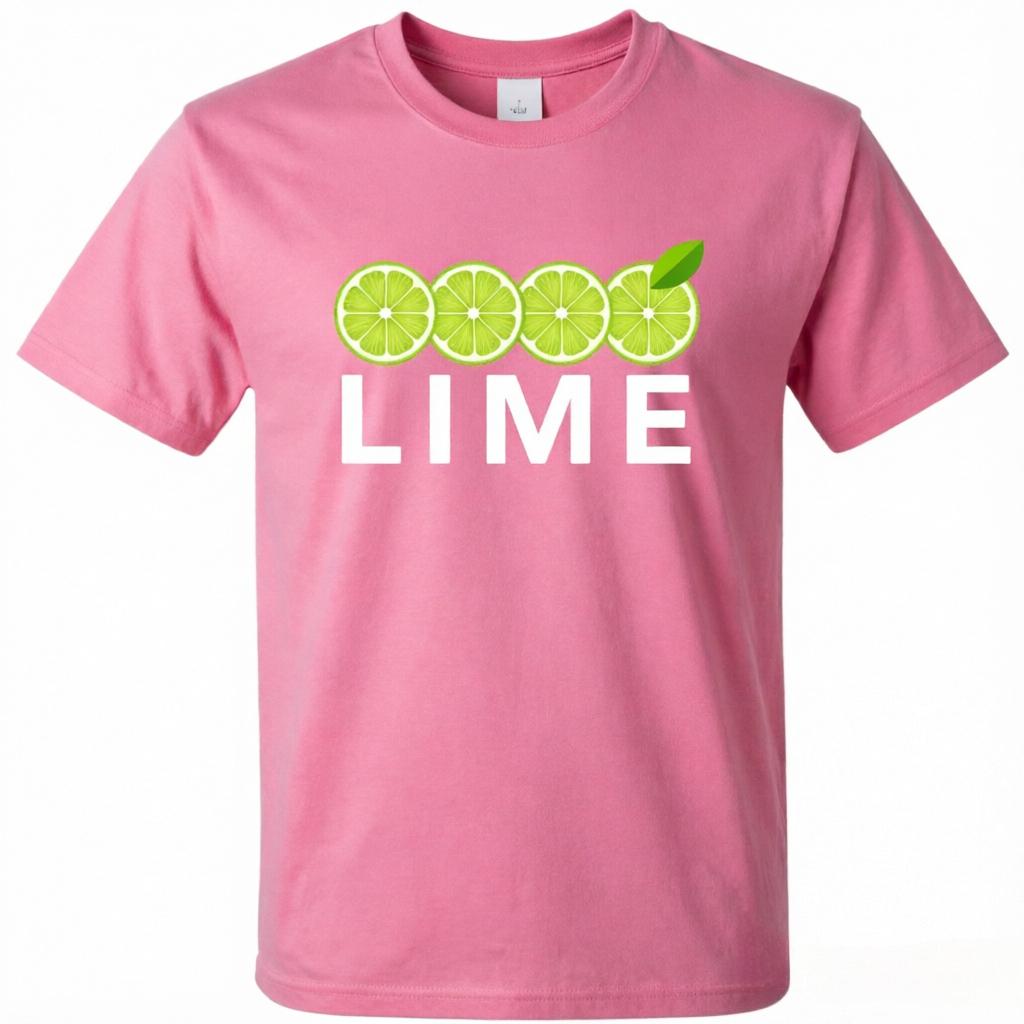 Lime Fresh Lime Slices Print TShirt Unisex Unisex Casual Cotton Tee Short Sleeve Citrus Fruit Graphic Unisex Tops