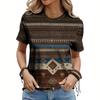 Casual Striped Design Beach Tee High-quality Breathable Short Sleeved Round Neck T-shirt Women 3d Printing Tops
