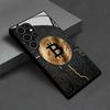 Стеклянный чехол для телефона с узором Bitcoin для Samsung Galaxy S26 S25 S24 S22 S23 Ultra S21 S20 Plus 5G, матовый, нескользящий, полное покрытие