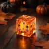 Halloween Cube Toy Stress Sensory Toy, Squeeze with Pumpkin Skull Tactile Spider Pattern, Clear Anxiety Relief Party Favors Portable Toys
