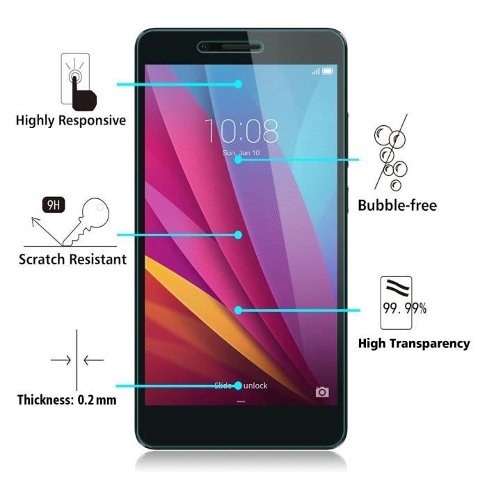 Coque HUAWEI HONOR 5X - Silicone Transparent + Verre Trempé Film Protection Ecran [Phonillico®]