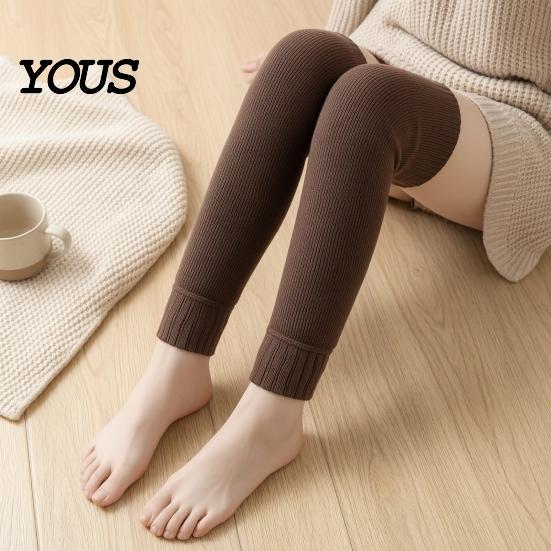 Outdoor Cold Protection Leggings Thickened Over-the-knee Leg Warmers for Women, Soft Thermal Sleeves, Winter Women Anti-slip Long Knee High