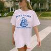 Just A Girl Who Loves Books T Shirt Book Lover Club B Vintage Casual Streetwear Versatile Stretched Soft Breathable