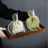 Rabbit Ear Cotton Hemp Tea Cup Storage Bag Master Cup Cloth Bag Handheld Portable Travel Thick Cloth Bag