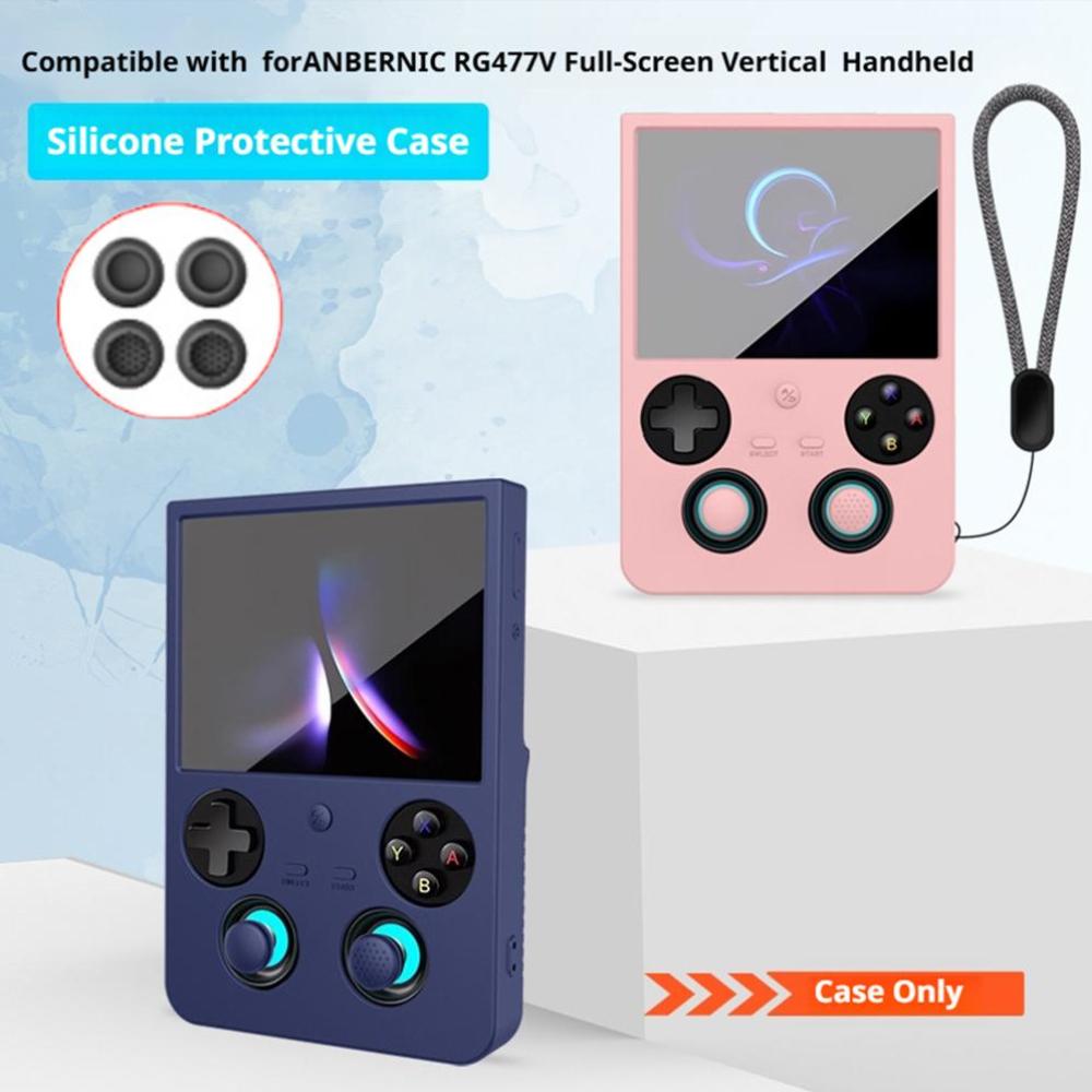 Ретро-кейс для портативной игровой консоли ANBERNIC RG477V - Полностью облегающий мягкий силиконовый ударопрочный защитный аксессуар