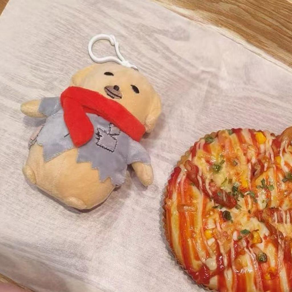 Lovely Korean Styles Scarf Dog Plush Pendant Toy Keychain Soft Stuffed Animal for Kids and Adult Backpack Decoration