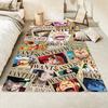 One Piece Luffy & Crew Pattern Printed Rug, Anime Style Home Decor, Anti-slip & Stain-resistant Carpet for Bedroom & Living Room
